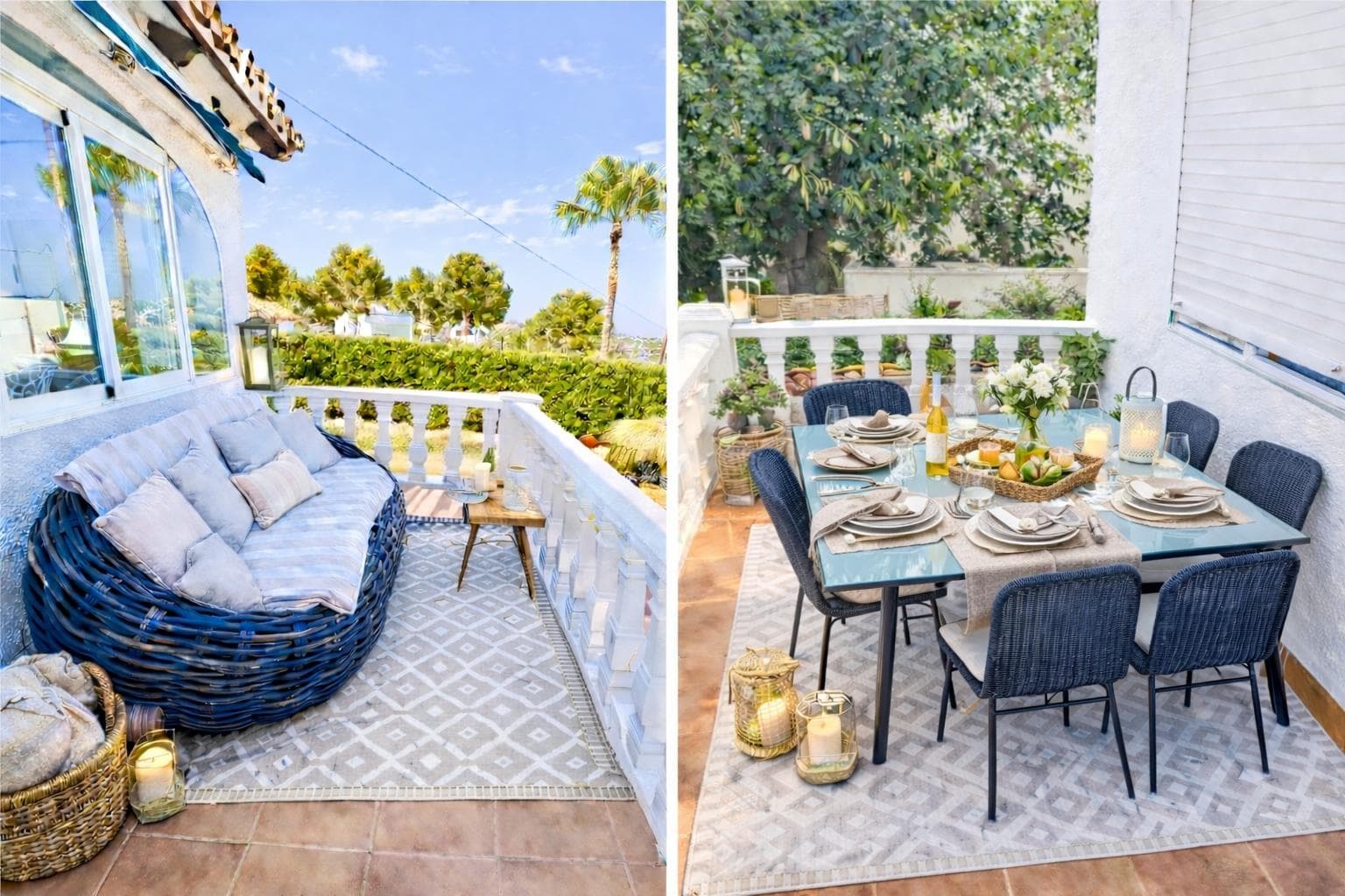 Terrasse einer Ferienwohnung an der Costa Blanca