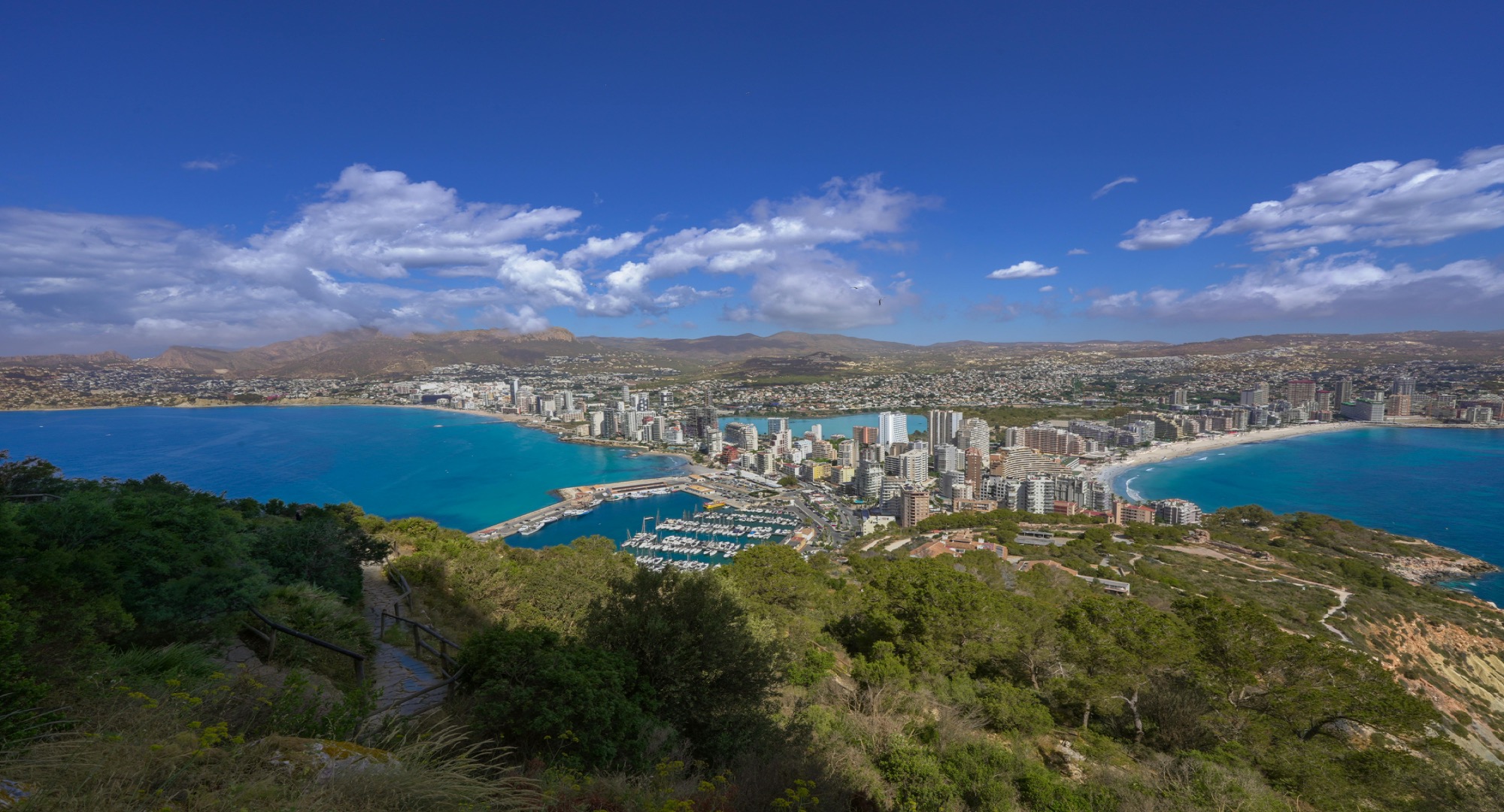 Calpe Costa Blanca, panoramisch uitzicht vanuit de Peñón de Ifach